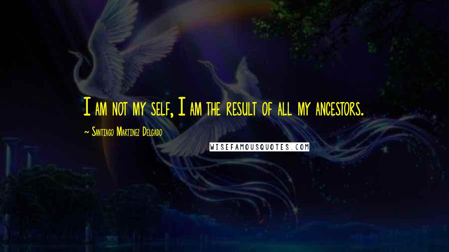 Santiago Martinez Delgado Quotes: I am not my self, I am the result of all my ancestors.