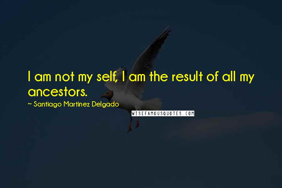 Santiago Martinez Delgado Quotes: I am not my self, I am the result of all my ancestors.