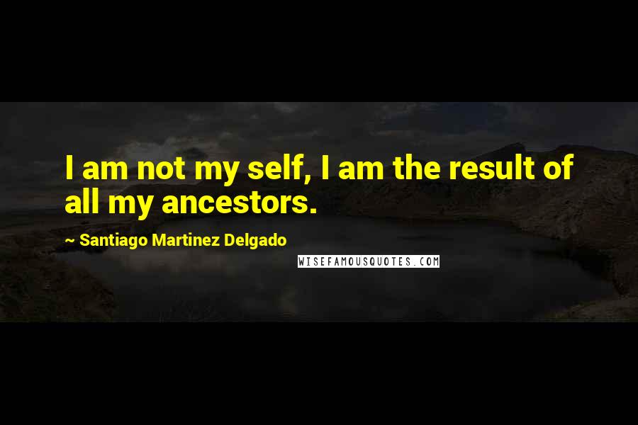 Santiago Martinez Delgado Quotes: I am not my self, I am the result of all my ancestors.