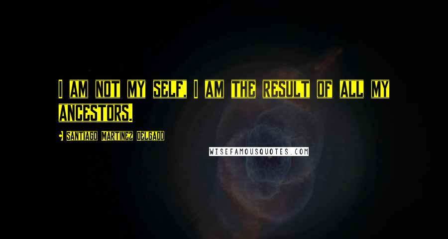 Santiago Martinez Delgado Quotes: I am not my self, I am the result of all my ancestors.