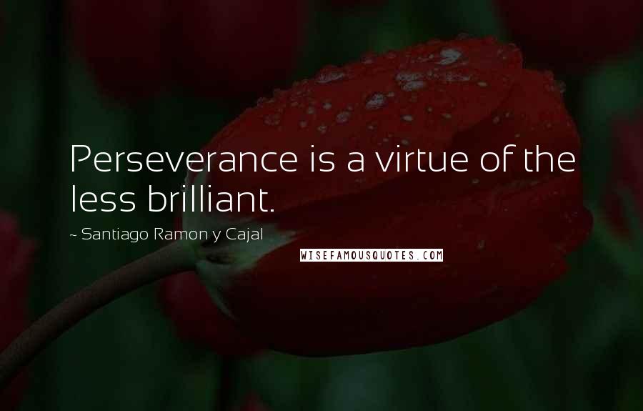 Santiago Ramon Y Cajal Quotes: Perseverance is a virtue of the less brilliant.