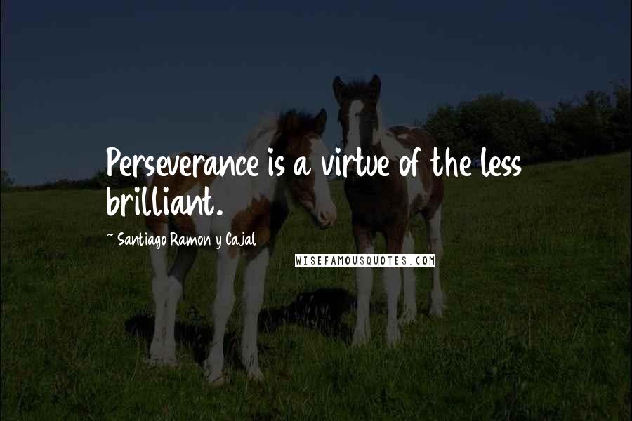 Santiago Ramon Y Cajal Quotes: Perseverance is a virtue of the less brilliant.
