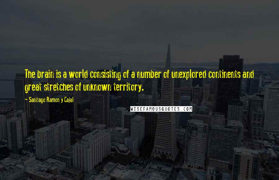 Santiago Ramon Y Cajal Quotes: The brain is a world consisting of a number of unexplored continents and great stretches of unknown territory.