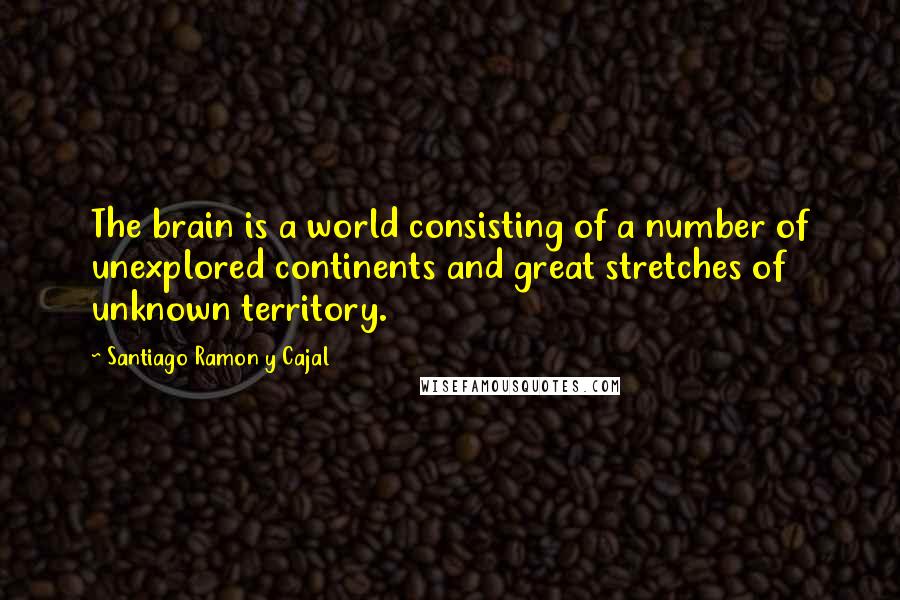 Santiago Ramon Y Cajal Quotes: The brain is a world consisting of a number of unexplored continents and great stretches of unknown territory.