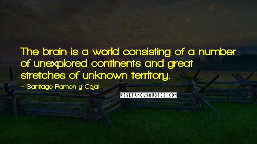 Santiago Ramon Y Cajal Quotes: The brain is a world consisting of a number of unexplored continents and great stretches of unknown territory.