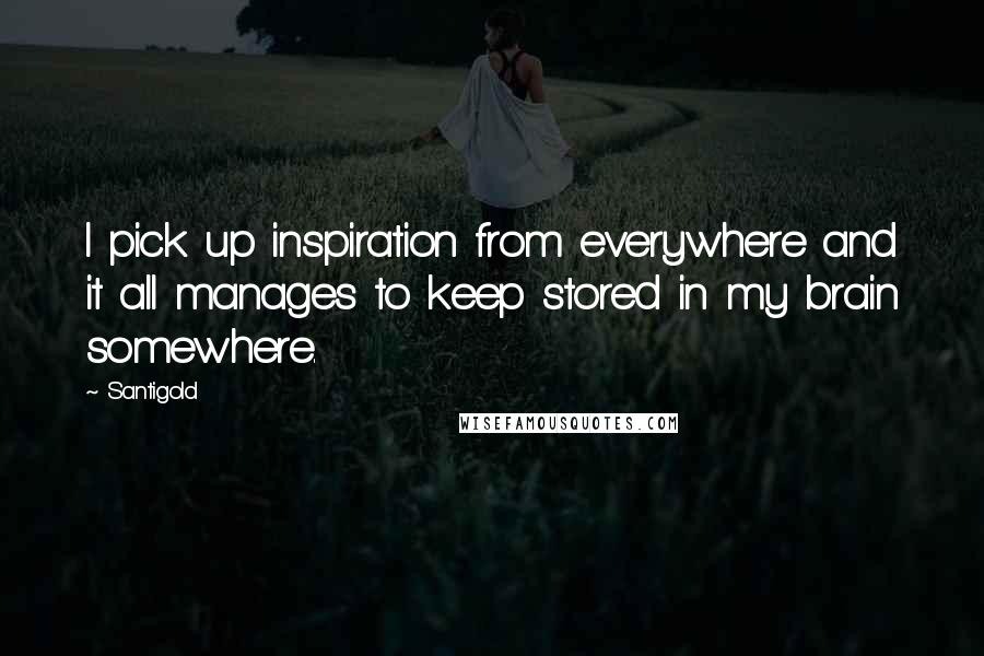 Santigold Quotes: I pick up inspiration from everywhere and it all manages to keep stored in my brain somewhere.