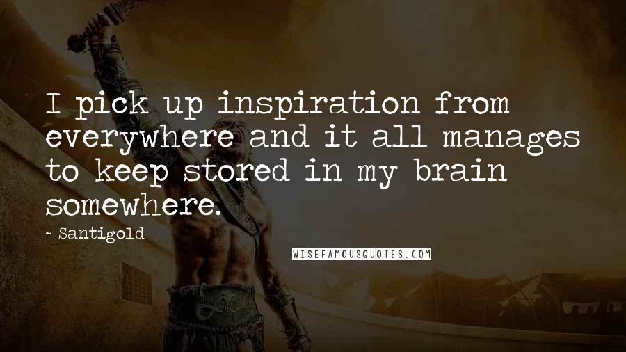 Santigold Quotes: I pick up inspiration from everywhere and it all manages to keep stored in my brain somewhere.