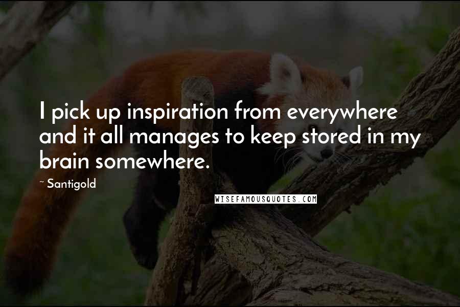 Santigold Quotes: I pick up inspiration from everywhere and it all manages to keep stored in my brain somewhere.