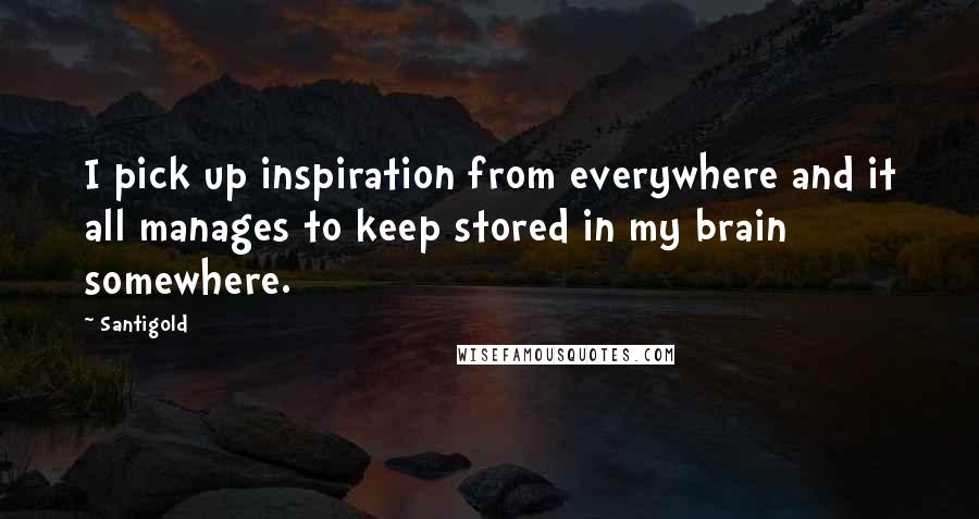 Santigold Quotes: I pick up inspiration from everywhere and it all manages to keep stored in my brain somewhere.