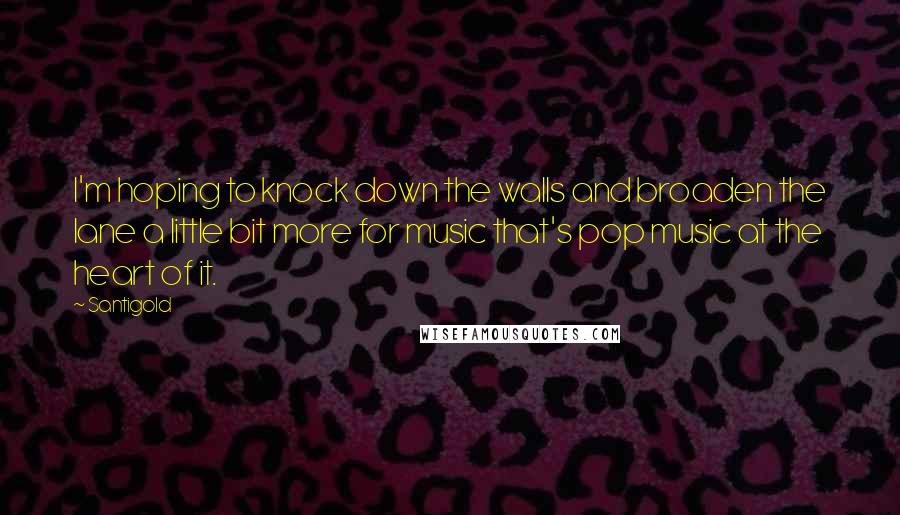 Santigold Quotes: I'm hoping to knock down the walls and broaden the lane a little bit more for music that's pop music at the heart of it.