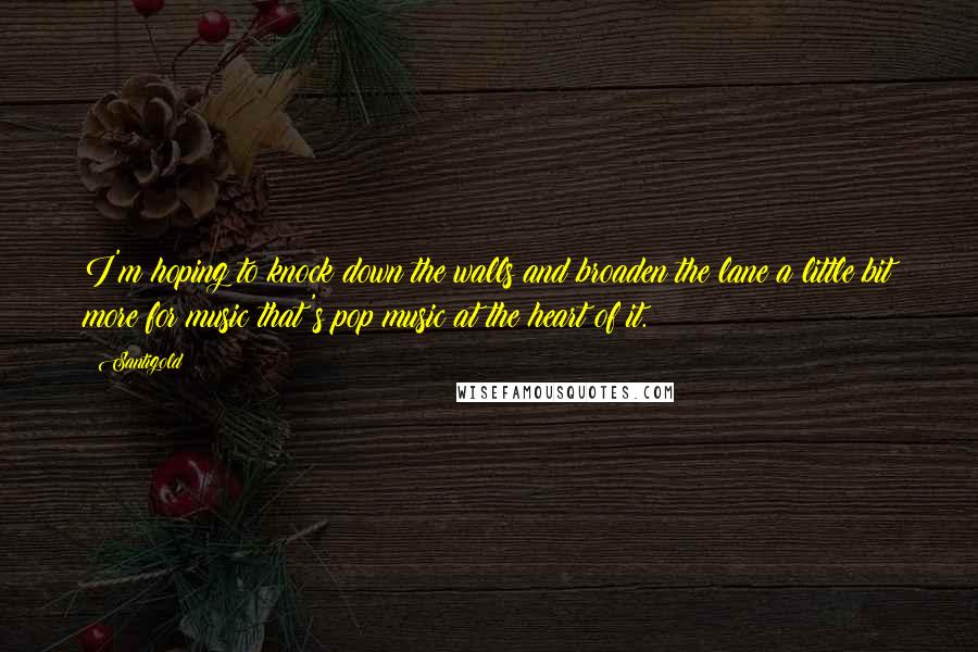 Santigold Quotes: I'm hoping to knock down the walls and broaden the lane a little bit more for music that's pop music at the heart of it.