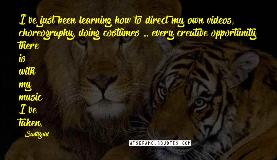 Santigold Quotes: I've just been learning how to direct my own videos, choreography, doing costumes ... every creative opportunity there is with my music I've taken.