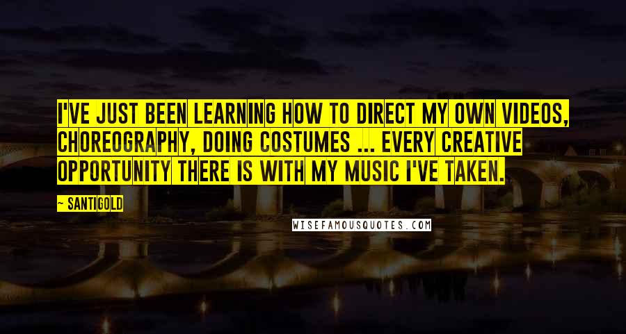 Santigold Quotes: I've just been learning how to direct my own videos, choreography, doing costumes ... every creative opportunity there is with my music I've taken.