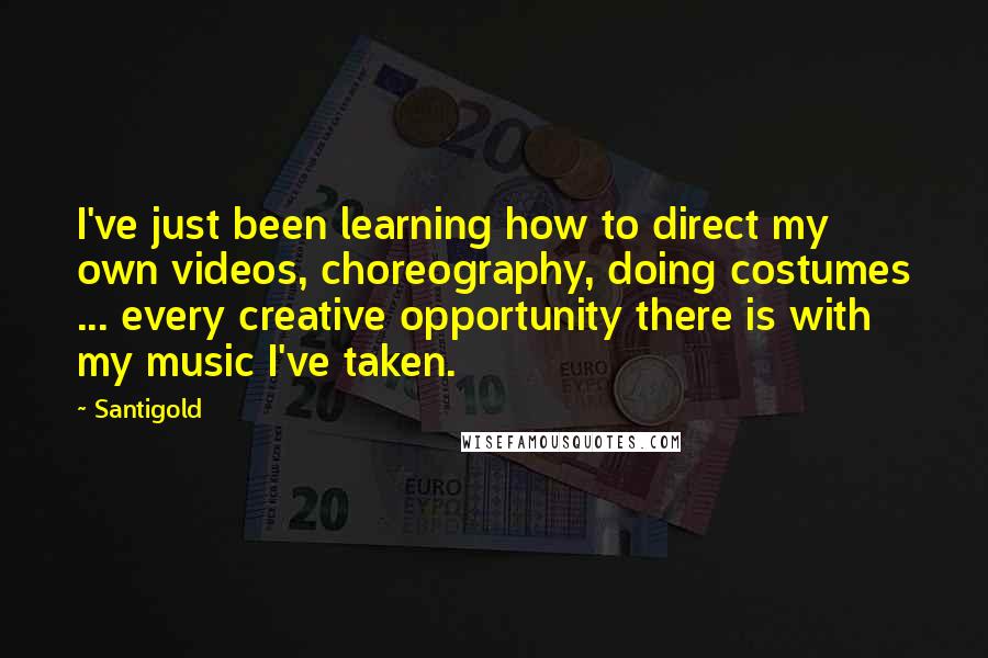 Santigold Quotes: I've just been learning how to direct my own videos, choreography, doing costumes ... every creative opportunity there is with my music I've taken.