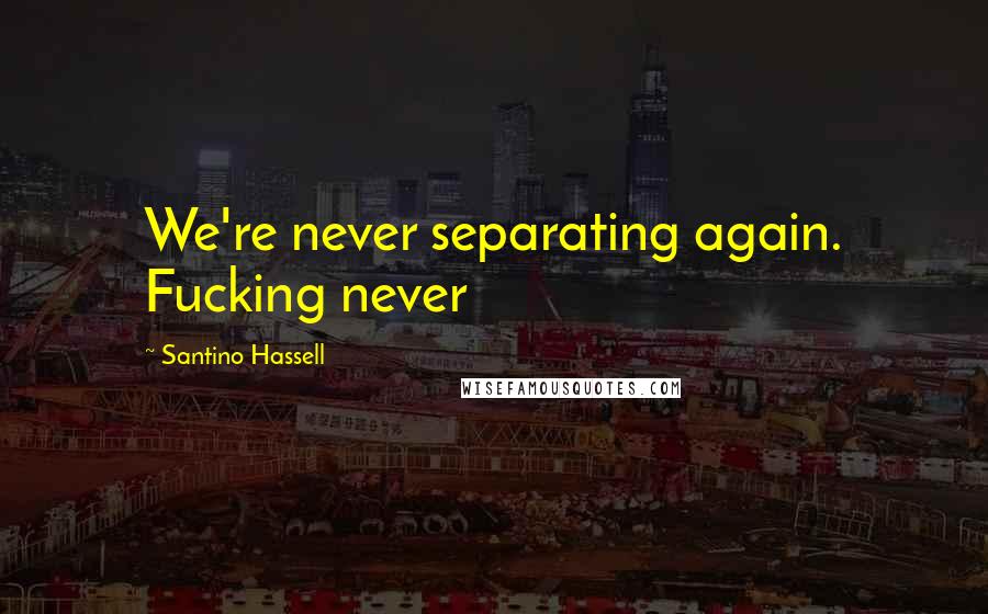 Santino Hassell Quotes: We're never separating again. Fucking never