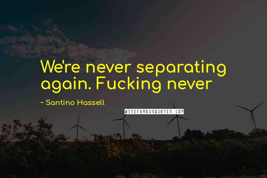 Santino Hassell Quotes: We're never separating again. Fucking never