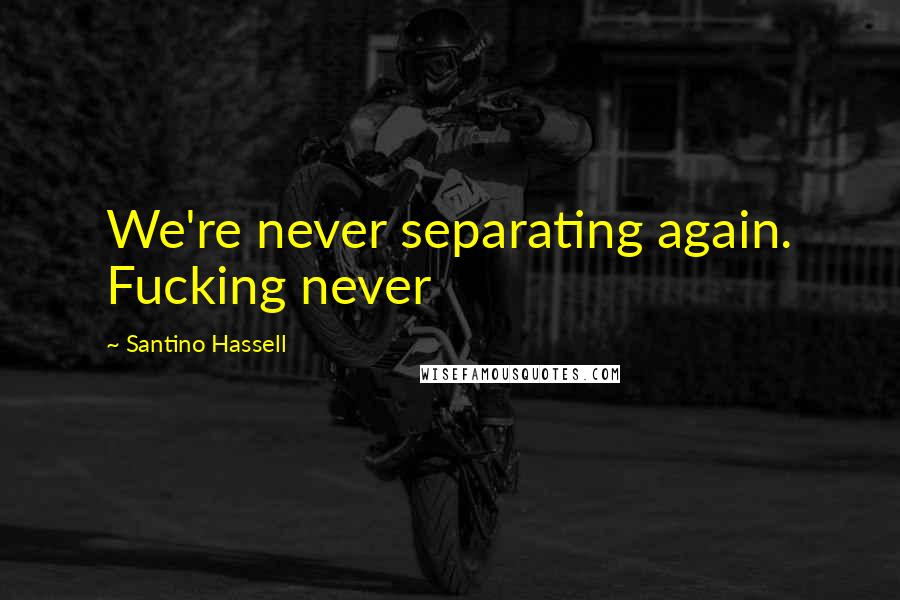 Santino Hassell Quotes: We're never separating again. Fucking never