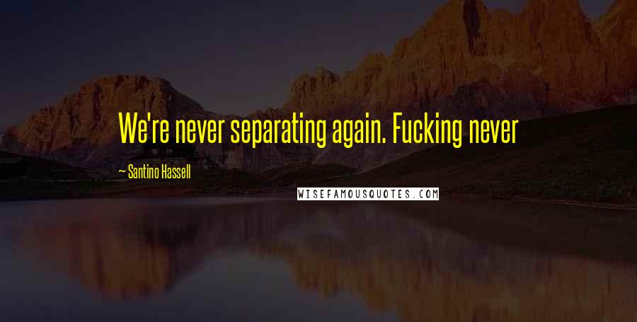 Santino Hassell Quotes: We're never separating again. Fucking never