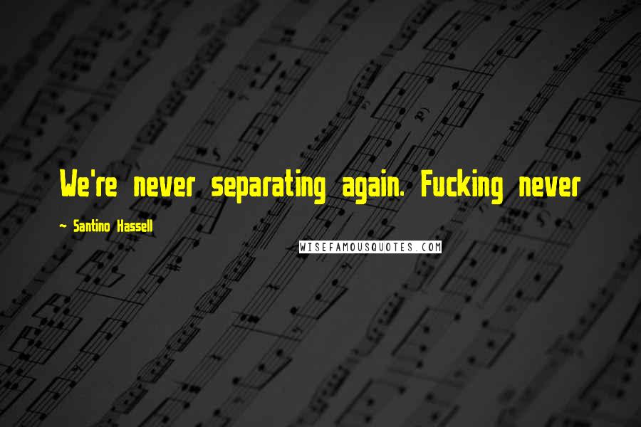 Santino Hassell Quotes: We're never separating again. Fucking never