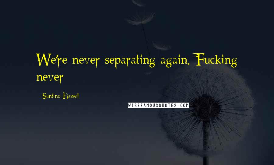 Santino Hassell Quotes: We're never separating again. Fucking never