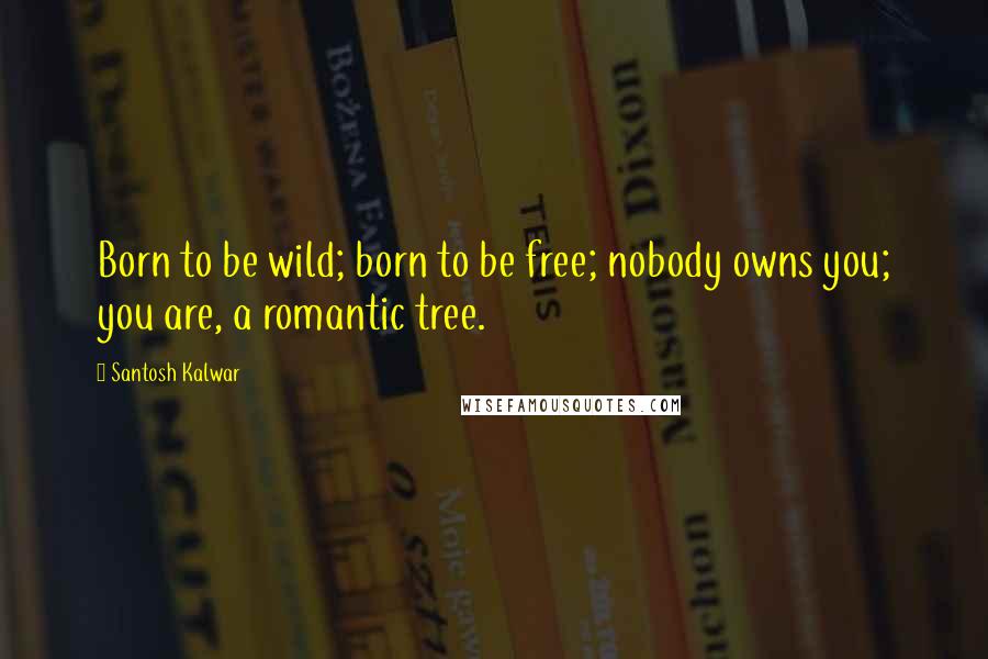 Santosh Kalwar Quotes: Born to be wild; born to be free; nobody owns you; you are, a romantic tree.