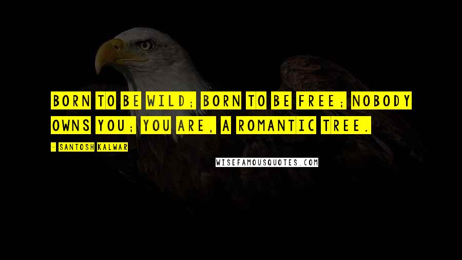 Santosh Kalwar Quotes: Born to be wild; born to be free; nobody owns you; you are, a romantic tree.