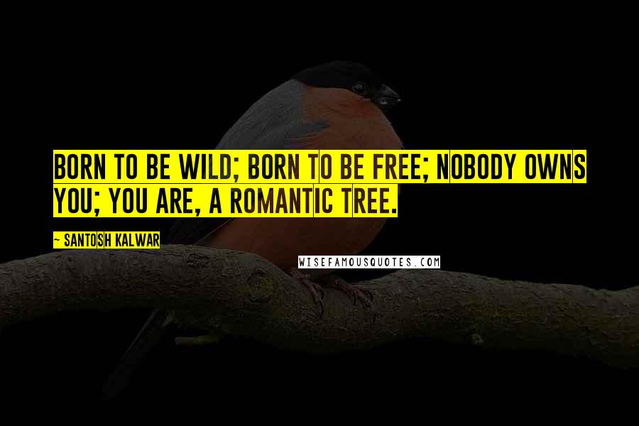 Santosh Kalwar Quotes: Born to be wild; born to be free; nobody owns you; you are, a romantic tree.