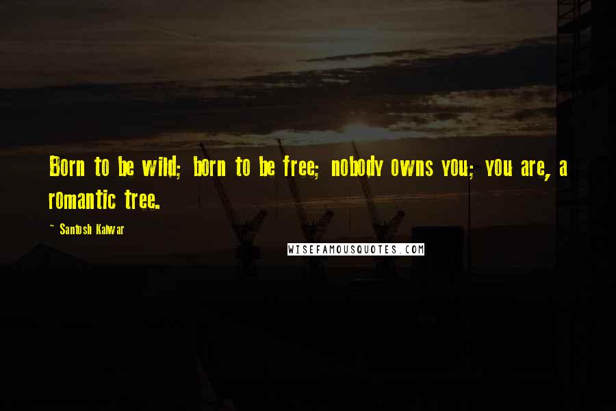 Santosh Kalwar Quotes: Born to be wild; born to be free; nobody owns you; you are, a romantic tree.