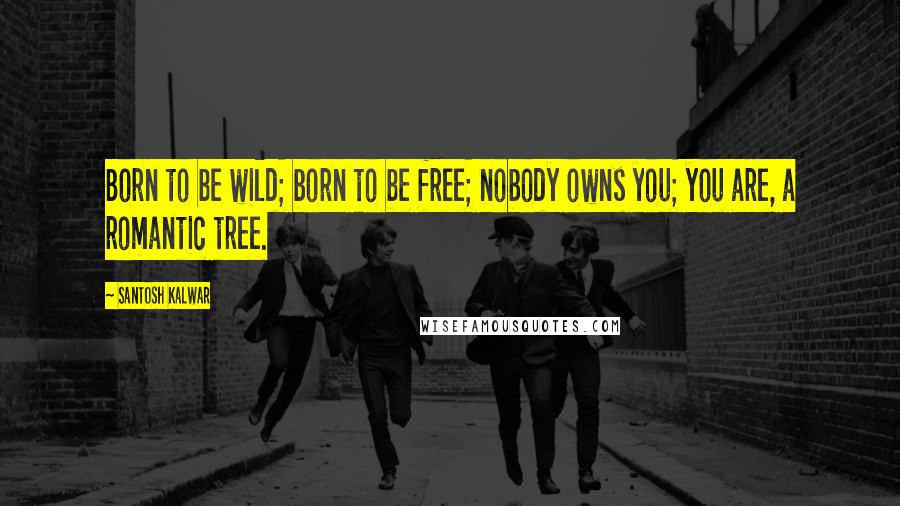 Santosh Kalwar Quotes: Born to be wild; born to be free; nobody owns you; you are, a romantic tree.