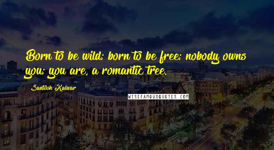 Santosh Kalwar Quotes: Born to be wild; born to be free; nobody owns you; you are, a romantic tree.