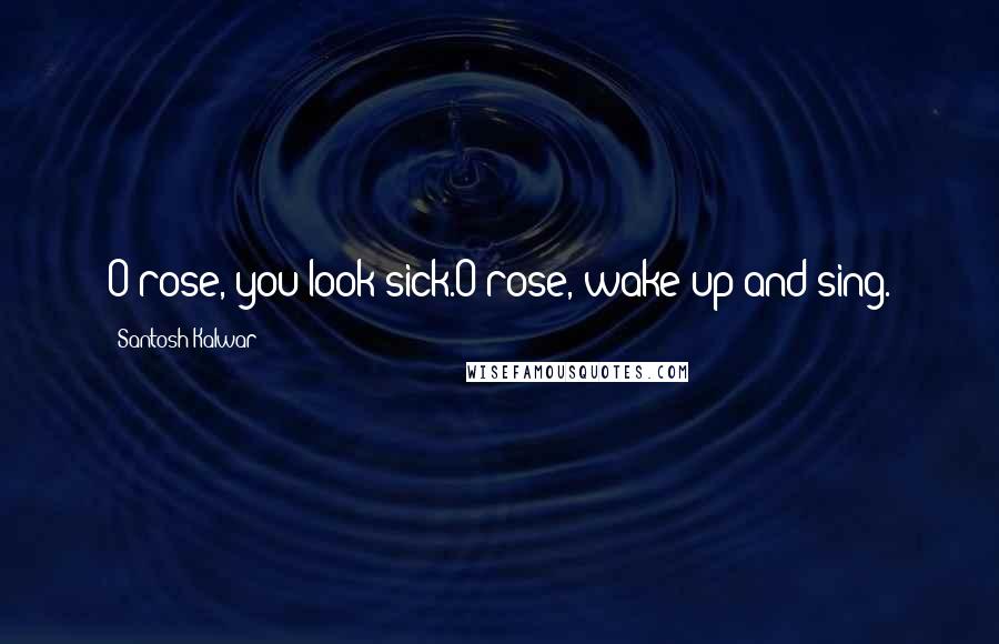Santosh Kalwar Quotes: O rose, you look sick.O rose, wake up and sing.
