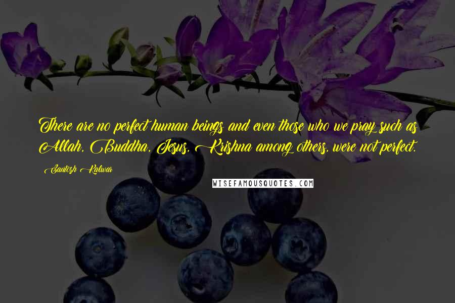 Santosh Kalwar Quotes: There are no perfect human beings and even those who we pray such as Allah, Buddha, Jesus, Krishna among others, were not perfect.