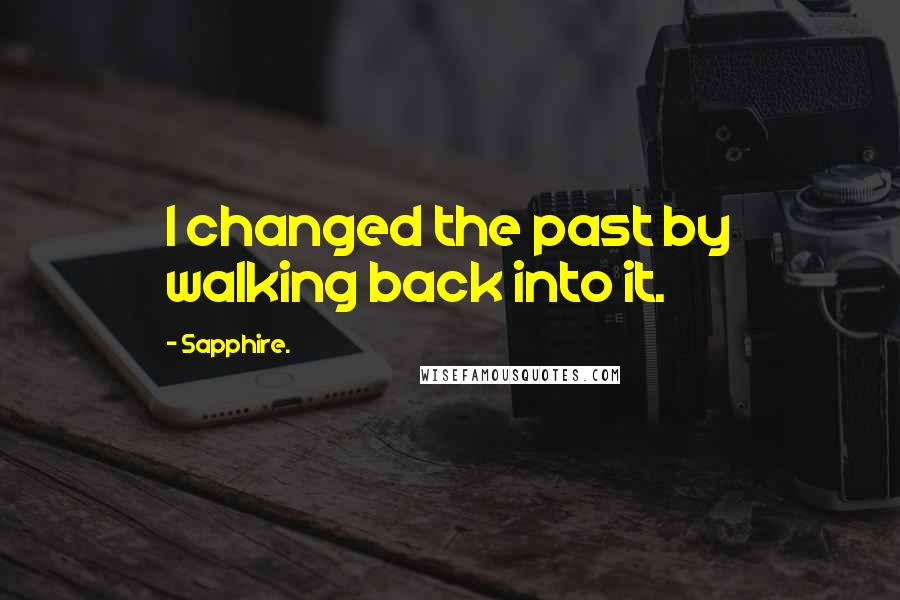 Sapphire. Quotes: I changed the past by walking back into it.