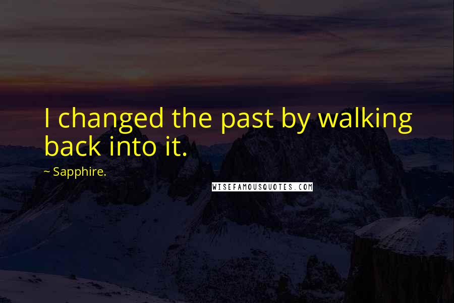 Sapphire. Quotes: I changed the past by walking back into it.