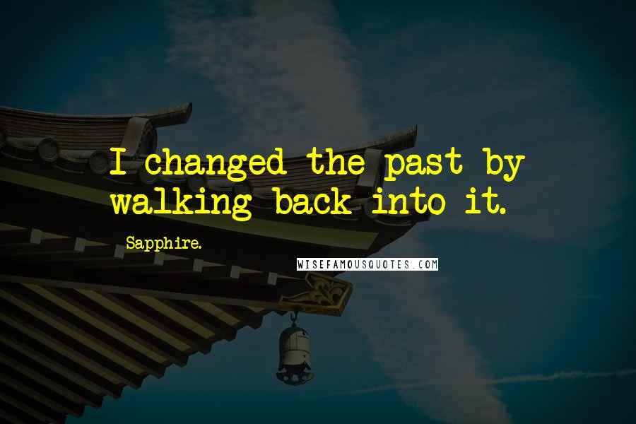 Sapphire. Quotes: I changed the past by walking back into it.