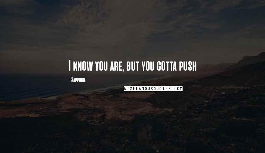 Sapphire. Quotes: I know you are, but you gotta push