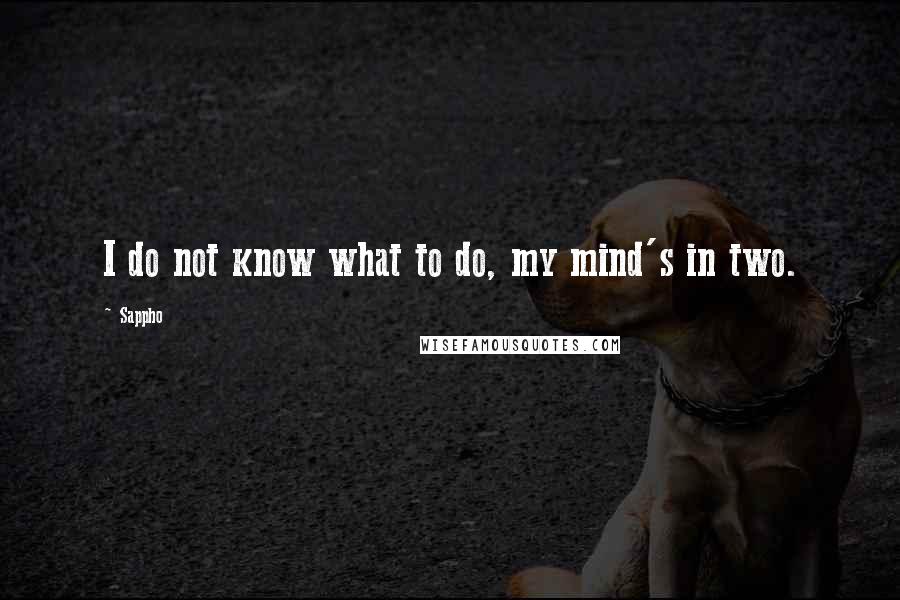 Sappho Quotes: I do not know what to do, my mind's in two.