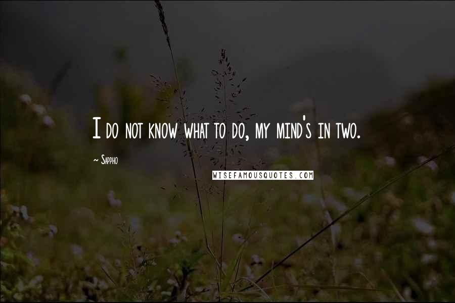 Sappho Quotes: I do not know what to do, my mind's in two.