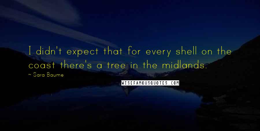 Sara Baume Quotes: I didn't expect that for every shell on the coast there's a tree in the midlands.