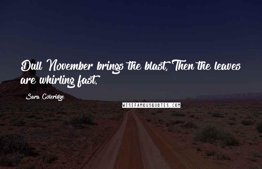 Sara Coleridge Quotes: Dull November brings the blast, Then the leaves are whirling fast.