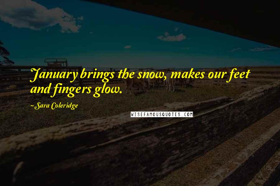 Sara Coleridge Quotes: January brings the snow, makes our feet and fingers glow.