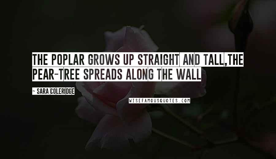 Sara Coleridge Quotes: The Poplar grows up straight and tall,The Pear-tree spreads along the wall