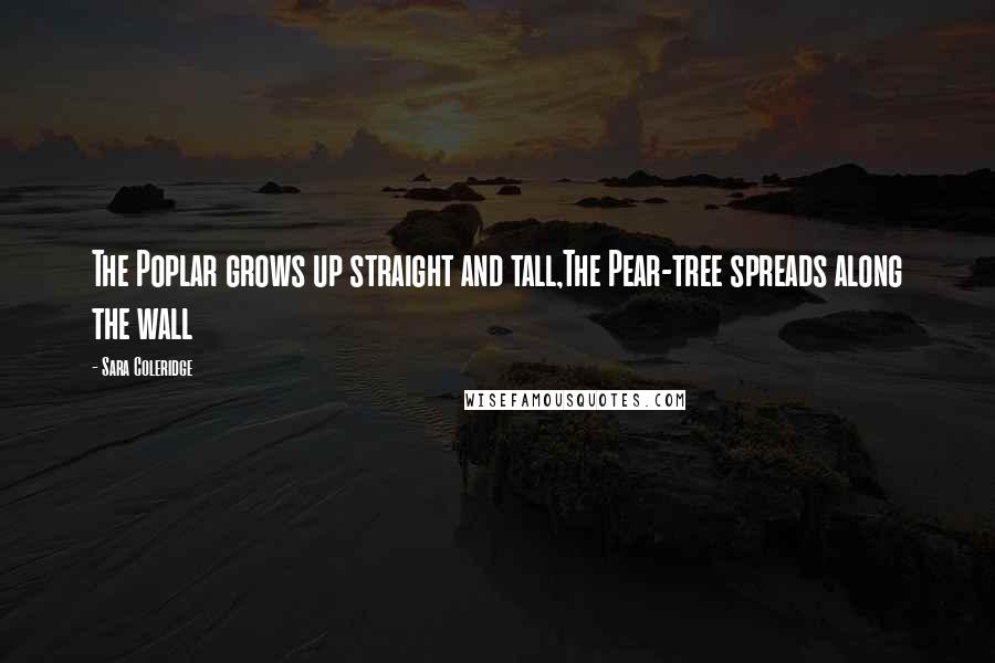 Sara Coleridge Quotes: The Poplar grows up straight and tall,The Pear-tree spreads along the wall