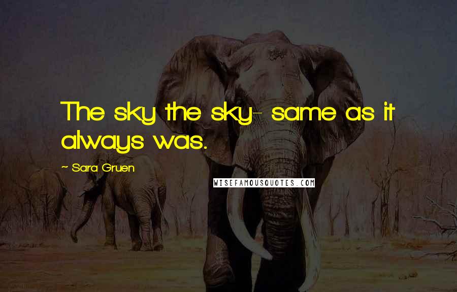 Sara Gruen Quotes: The sky the sky- same as it always was.