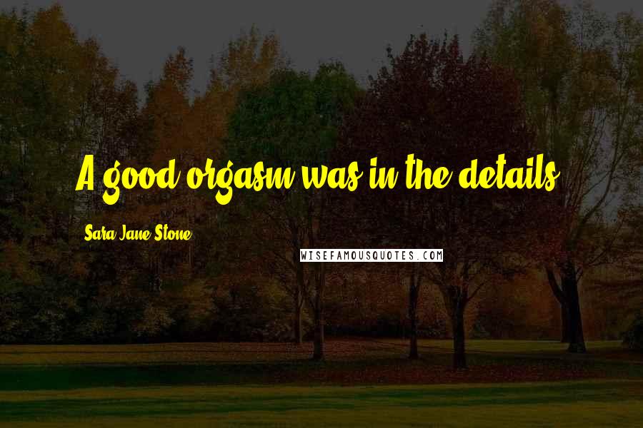 Sara Jane Stone Quotes: A good orgasm was in the details.