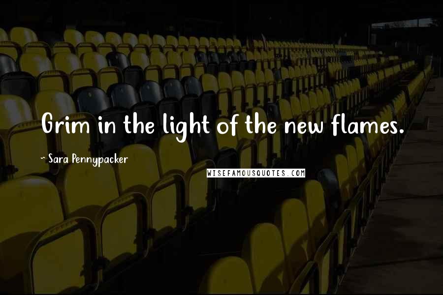 Sara Pennypacker Quotes: Grim in the light of the new flames.