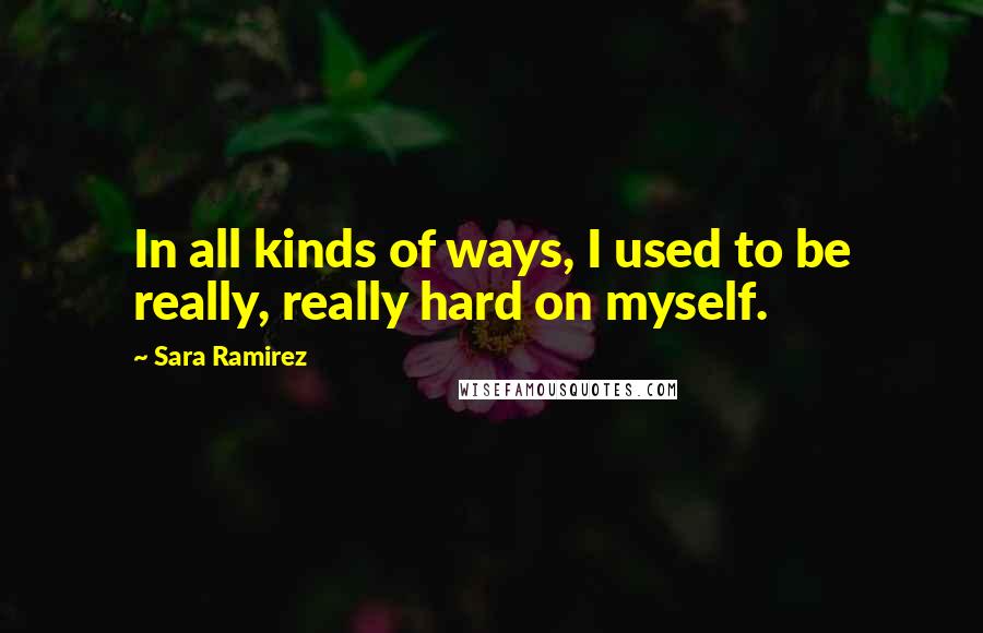 Sara Ramirez Quotes: In all kinds of ways, I used to be really, really hard on myself.