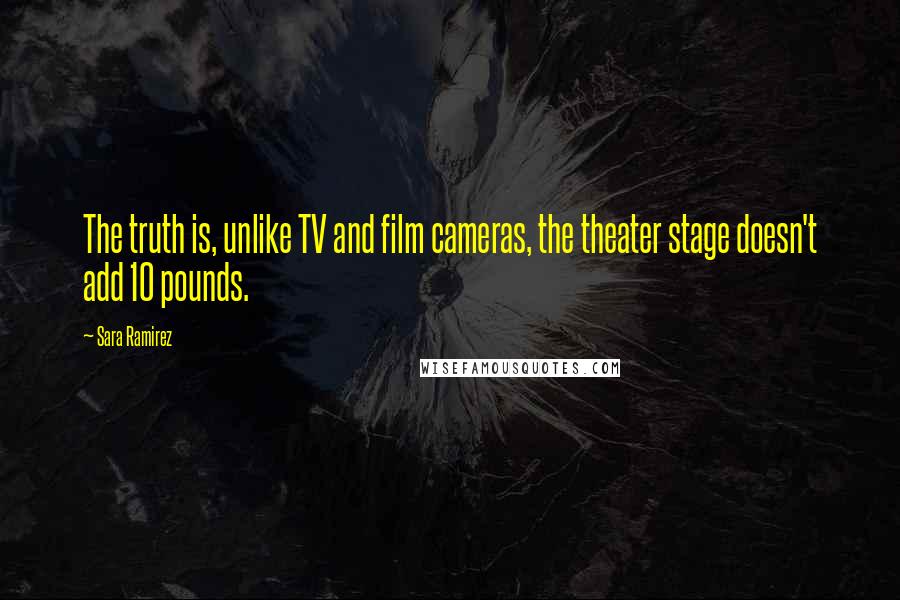 Sara Ramirez Quotes: The truth is, unlike TV and film cameras, the theater stage doesn't add 10 pounds.