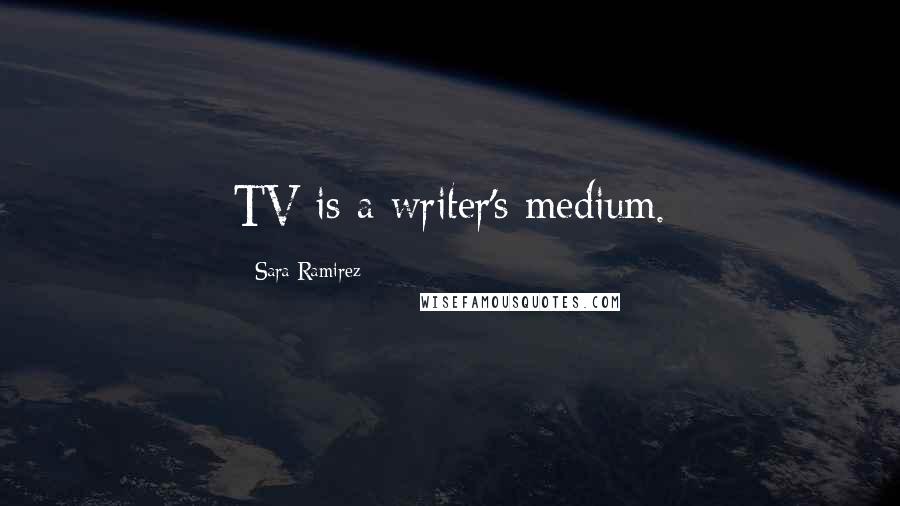 Sara Ramirez Quotes: TV is a writer's medium.