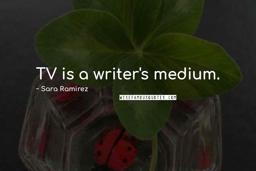 Sara Ramirez Quotes: TV is a writer's medium.